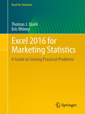 cover image of Excel 2016 for Marketing Statistics